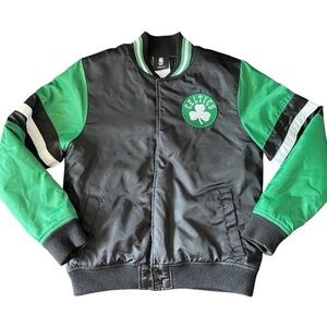 NBA Celtics Green and Black Bomber Jacket